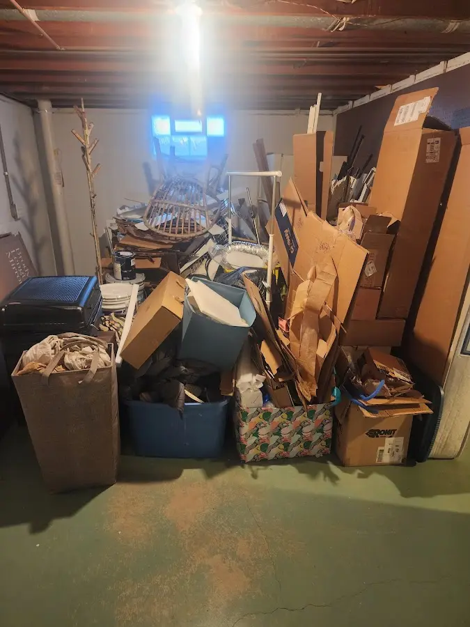 Roll-off dumpster container at job site for Roll Off Dumpster Rental in Guilford